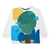 Camiseta de manga larga para niño en blanco con estampado de árbol