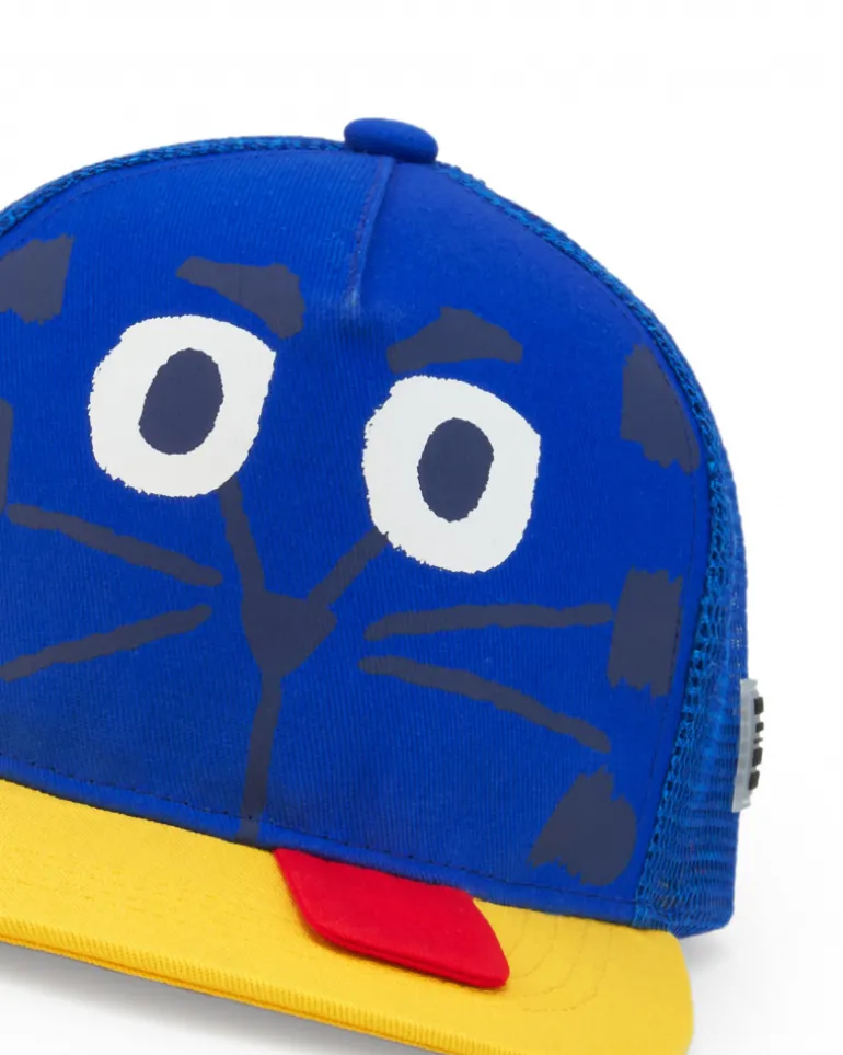 Casquette bleue pour garçon avec visage d’animal et fermeture ajustable
