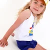 Casquette jaune pour fille avec oreilles bleues