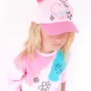 Casquette rose pour fille avec sequins et nœud