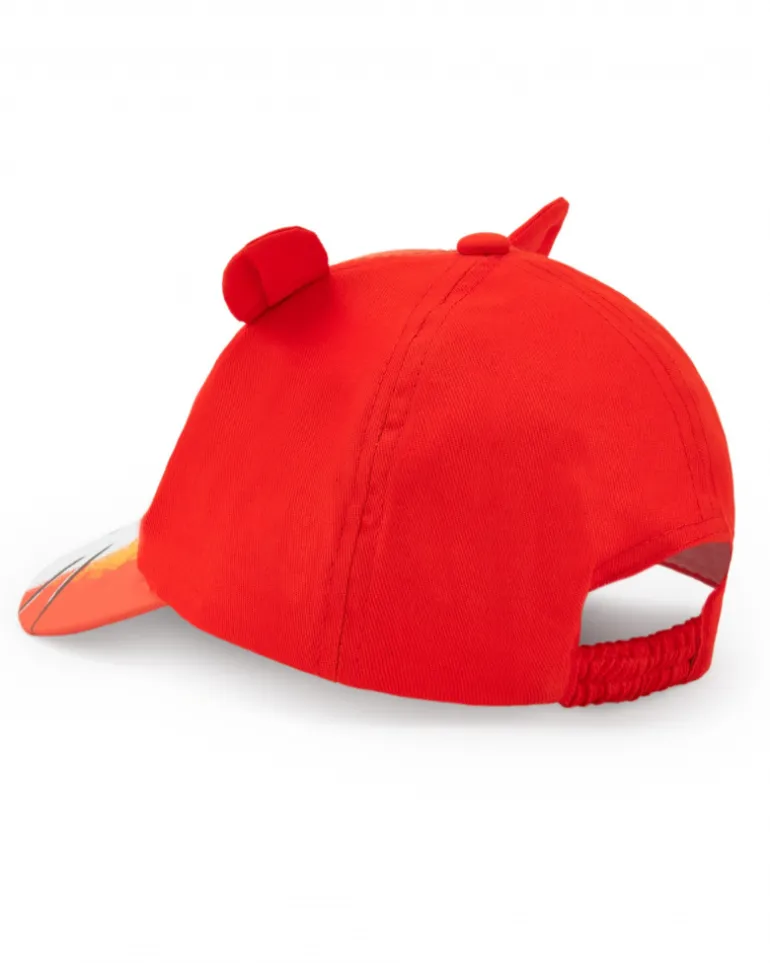 Casquette rouge pour garçon avec oreilles et design de lion
