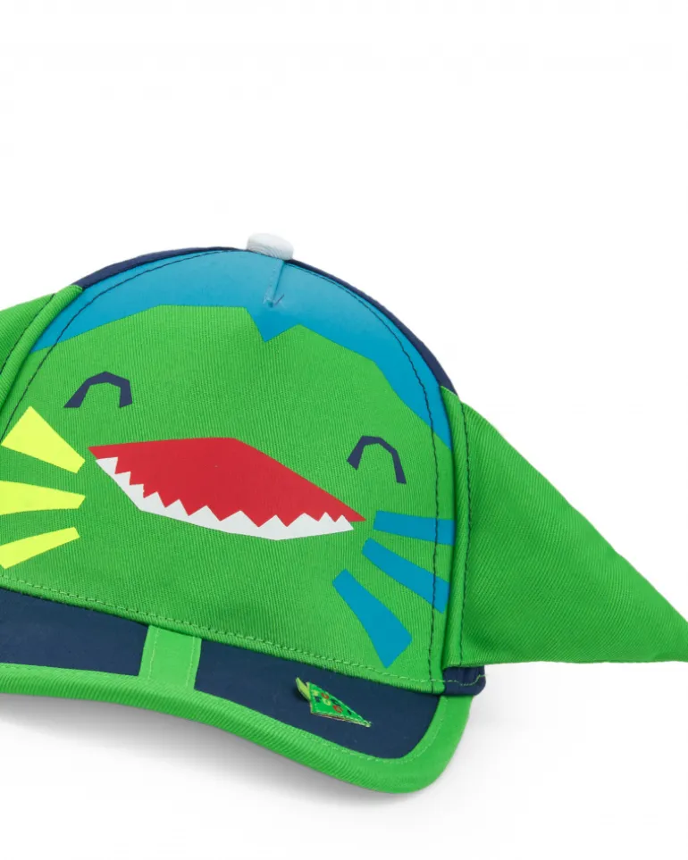 Casquette verte pour garçon avec visage souriant et oreilles