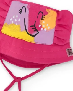Chapeau fuchsia pour fille avec imprimé d’éphant