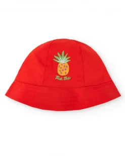Chapeau réversible pour fille avec broderie d'ananas