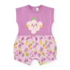 Combinaison en tricot pour fille couleur mauve avec imprimé de fruits