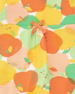 Combinaison en tricot pour fille avec imprimé de fruits et volants