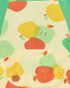 Combinaison en tricot pour garçon avec imprimé de pommes et poche frontale