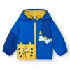 Coupe-vent bleu et jaune pour garçon avec capuche et imprimé animal