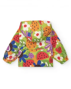 Coupe-vent pour fille avec imprimé de fruits et capuche