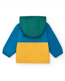 Coupe-vent pour garçon en bleu avec des détails contrastants