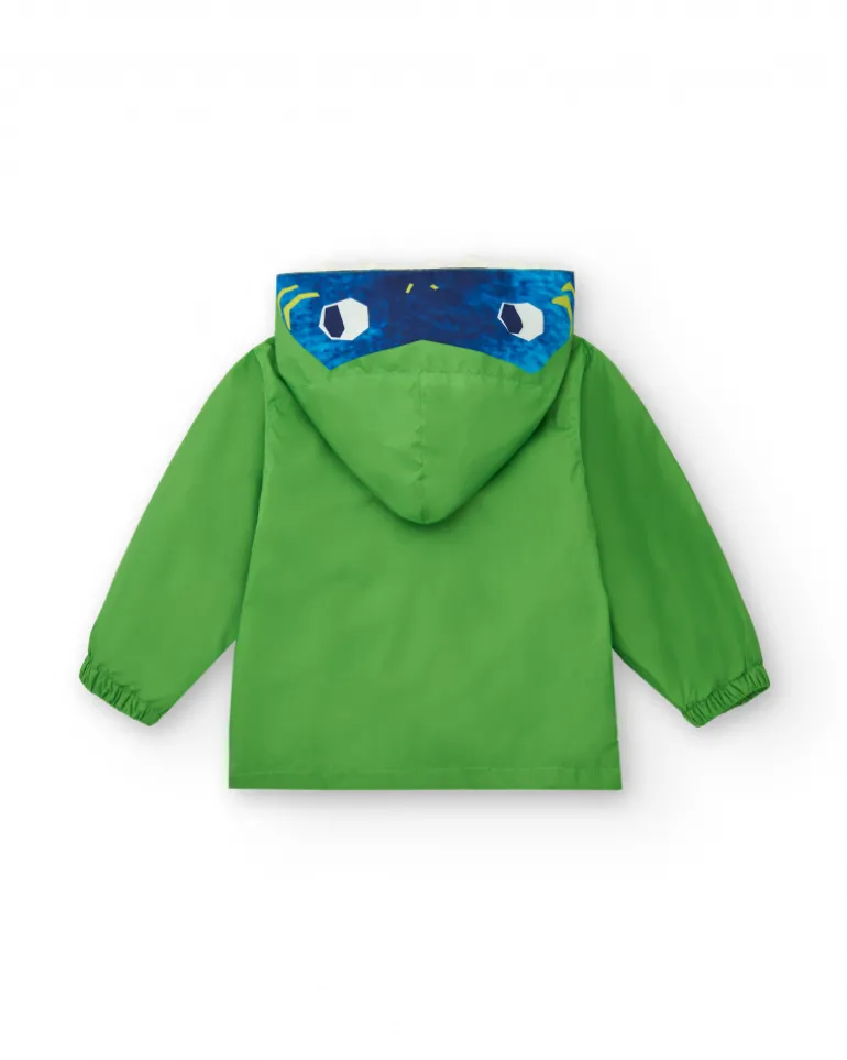 Coupe-vent vert pour garçon avec design de requin