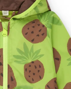 Coupe-vent vert pour garçon avec imprimé d'ananas