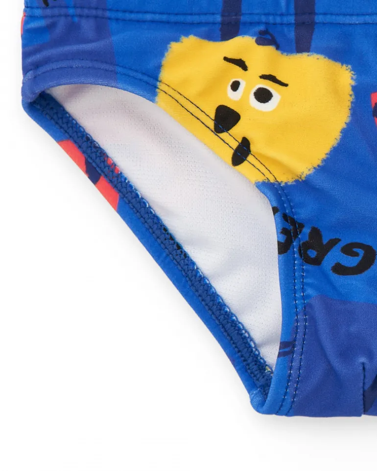 Culotte de bain bleue pour garçon avec animaux tropicaux
