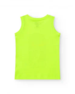 Débardeur pour garçon en jaune avec imprimé surfeur.