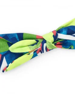 Diadème en tricot pour fille avec nœud tricolore