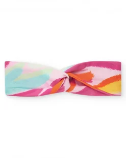 Diadème multicolore en tricot pour fille avec nœud décoratif