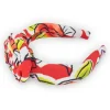 Diadème rigide blanc pour fille avec design floral en rouge, vert et rose