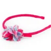 Diadème rigide rose pour fille avec fleur décorative