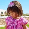 Diadème rigide rose pour fille avec cœur décoratif