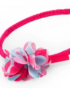 Diadème rigide rose pour fille avec fleur décorative