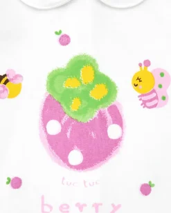 Ensemble en tricot pour fille avec t-shirt et culotte blanche imprimée