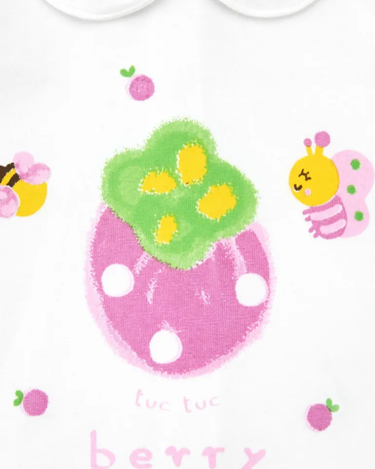 Ensemble en tricot pour fille avec t-shirt et culotte blanche imprimée