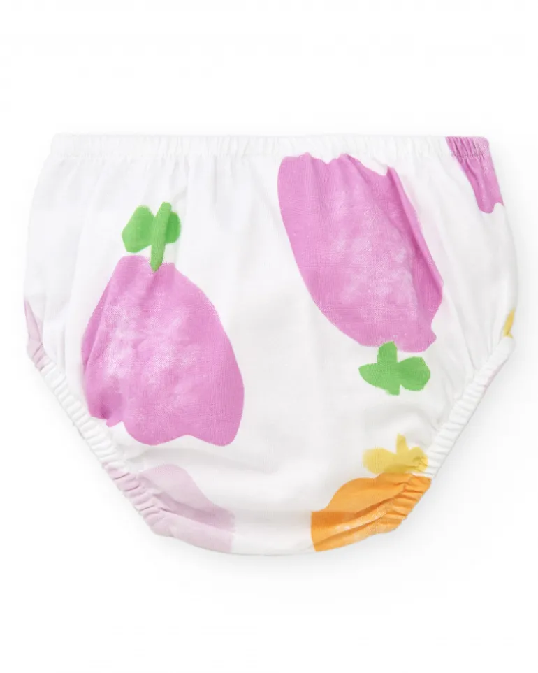 Ensemble en tricot pour fille avec robe sans manches imprimée