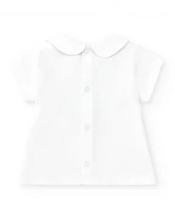 Ensemble en tricot pour fille avec t-shirt et culotte blanche imprimée