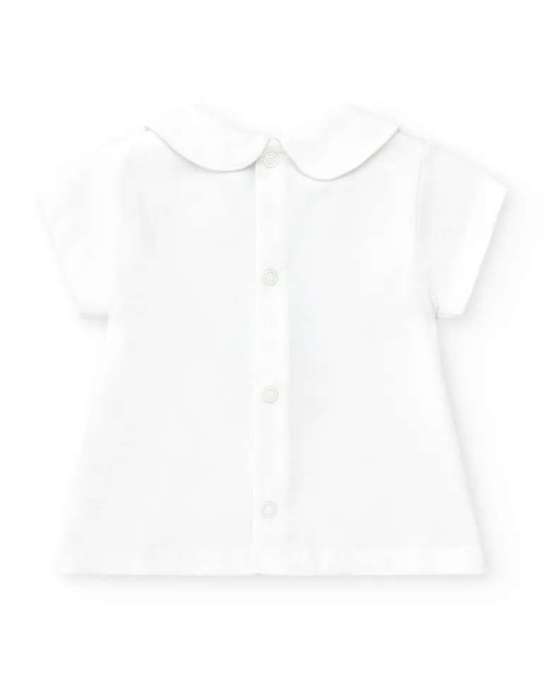 Ensemble en tricot pour fille avec t-shirt et culotte blanche imprimée