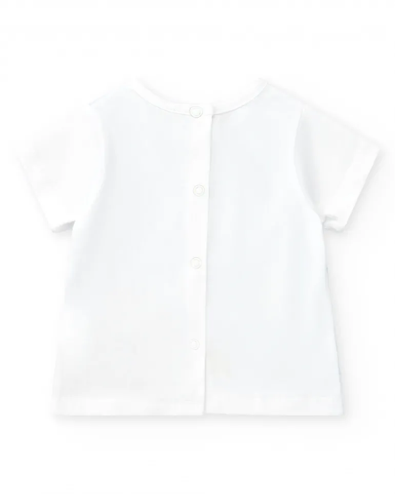 Ensemble en tricot pour garçon avec t-shirt blanc et shorts rouges avec détails blancs
