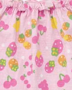 Ensemble fille avec t-shirt en tricot sans manches et imprimé