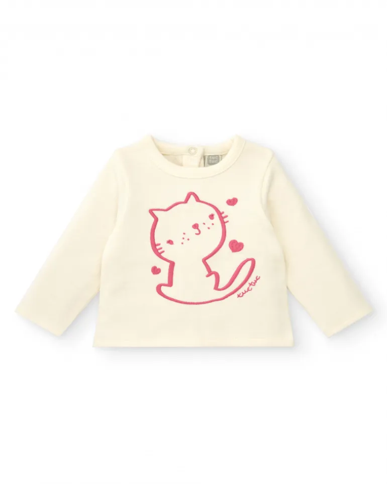 Ensemble fille crème et rose avec motif chaton collection Lovely Kittens