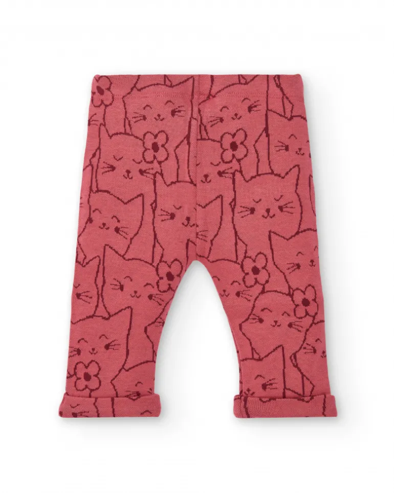 Ensemble fille crème et rose avec motif chaton collection Lovely Kittens
