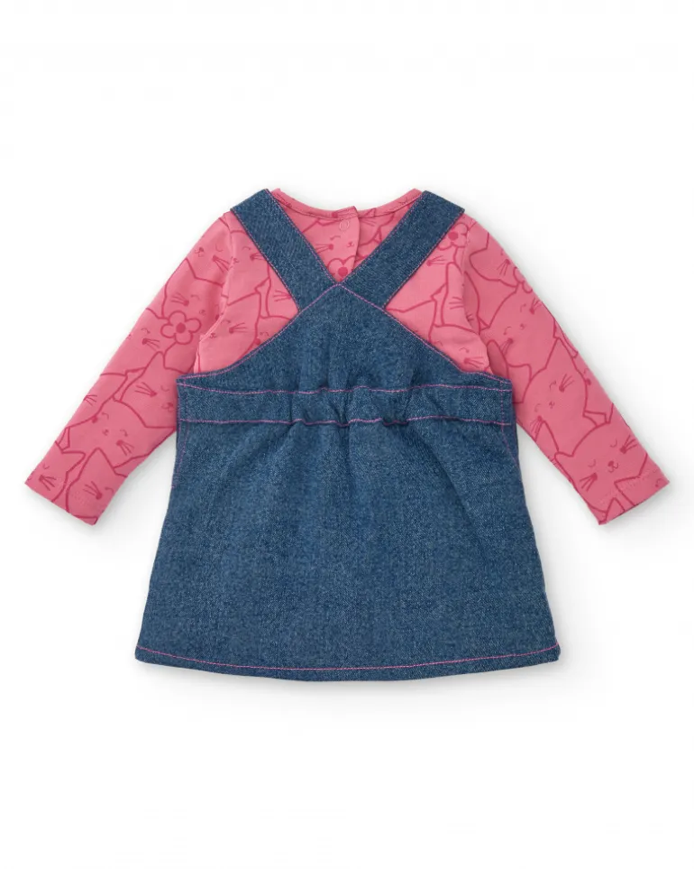 Ensemble fille en jean et rose imprimé chatons collection Lovely Kittens