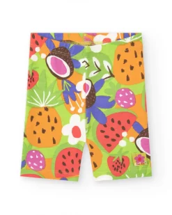 Ensemble lilas pour fille avec t-shirt à franges et legging fruité