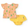 Ensemble pour fille avec blouse à fleurs et culotte jaune
