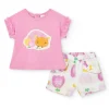Ensemble pour fille avec t-shirt en tricot sans manches et imprimé