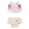 Ensemble pour fille avec bonnet rose en forme de papillon et culotte blanche