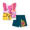 Ensemble pour fille avec t-shirt éléphant et short bleu