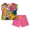 Ensemble pour fille avec t-shirt floral et short rose