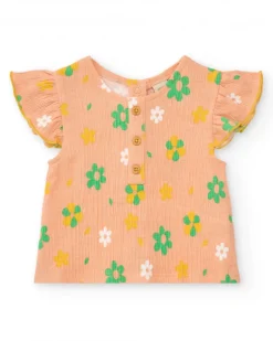 Ensemble pour fille avec blouse à fleurs et culotte jaune