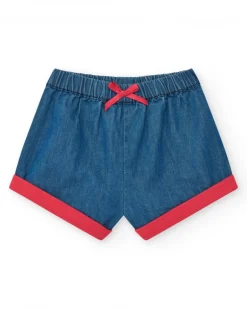 Ensemble pour fille avec t-shirt rouge de baleine et pantalon en jean bleu