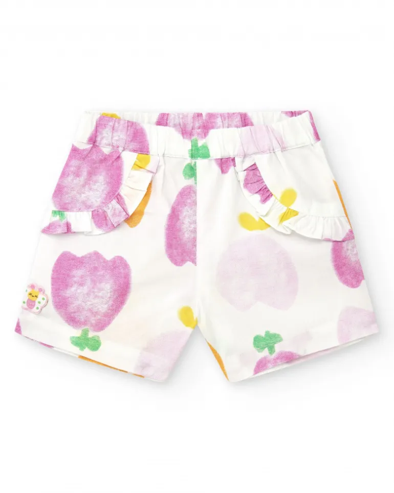 Ensemble pour fille avec t-shirt en tricot sans manches et imprimé
