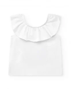 Ensemble pour fille avec t-shirt blanc d'ananas et short violet fruité