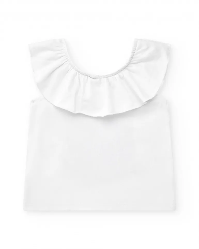 Ensemble pour fille avec t-shirt blanc d'ananas et short violet fruité