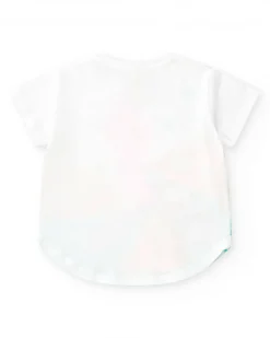 Ensemble pour fille avec t-shirt blanc de colibri et leggings cyclistes roses