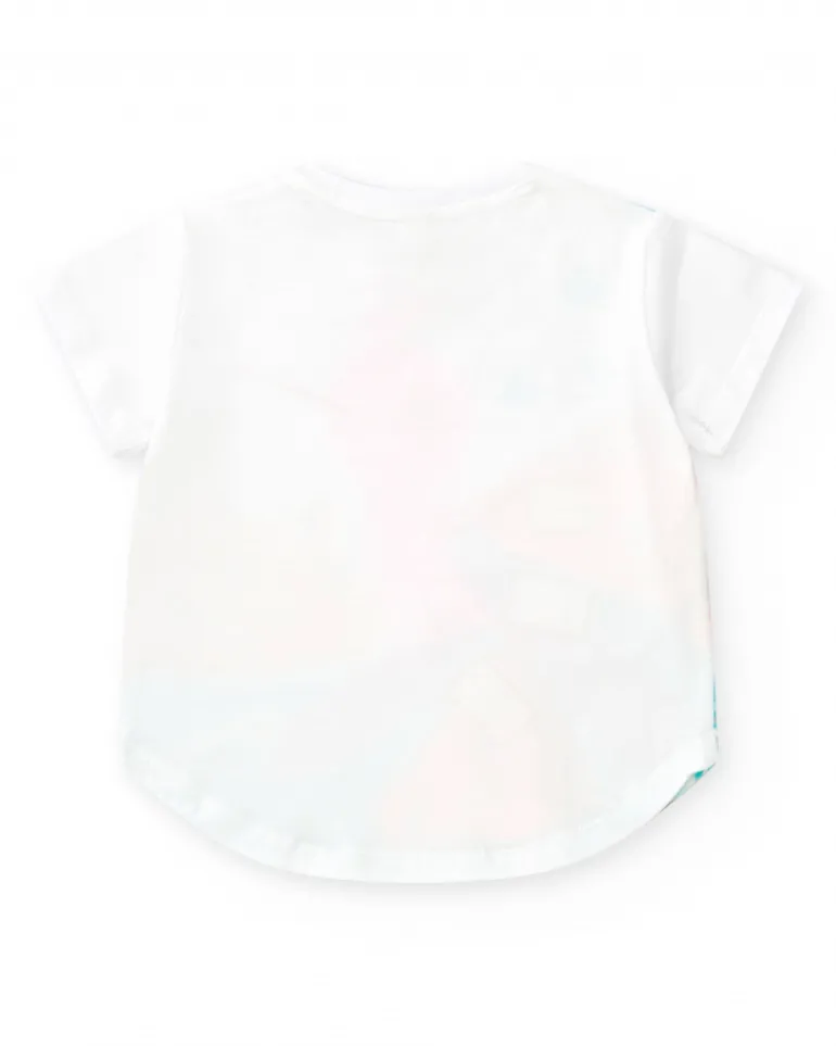 Ensemble pour fille avec t-shirt blanc de colibri et leggings cyclistes roses