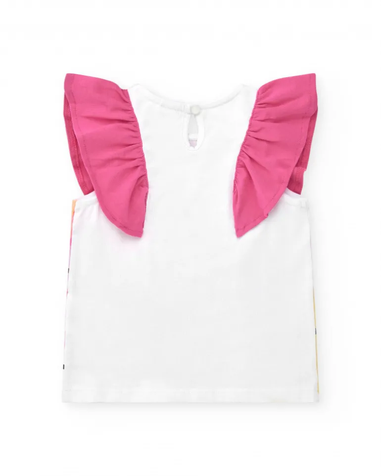 Ensemble pour fille avec t-shirt éléphant et short bleu