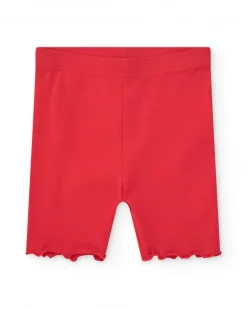 Ensemble pour fille avec t-shirt fleuri et legging rouge