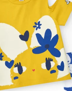 Ensemble pour fille avec t-shirt floral et leggings cyclistes
